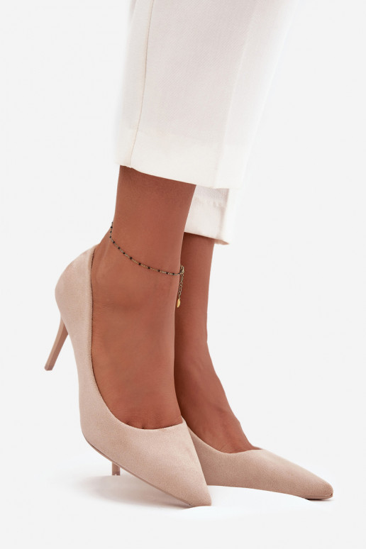 štekle Dámskez eko semišuu béžová Elvessa