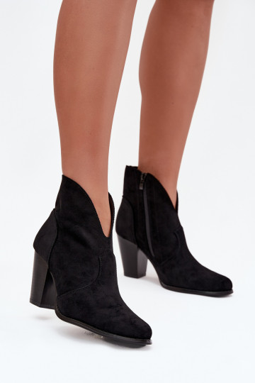 Dámske čižmyz eko semišuu čierna Elvirae 2