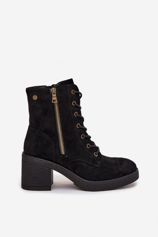 zahriať sa Dámske čižmy So šnurovaním a zipsyami čierna Paressa