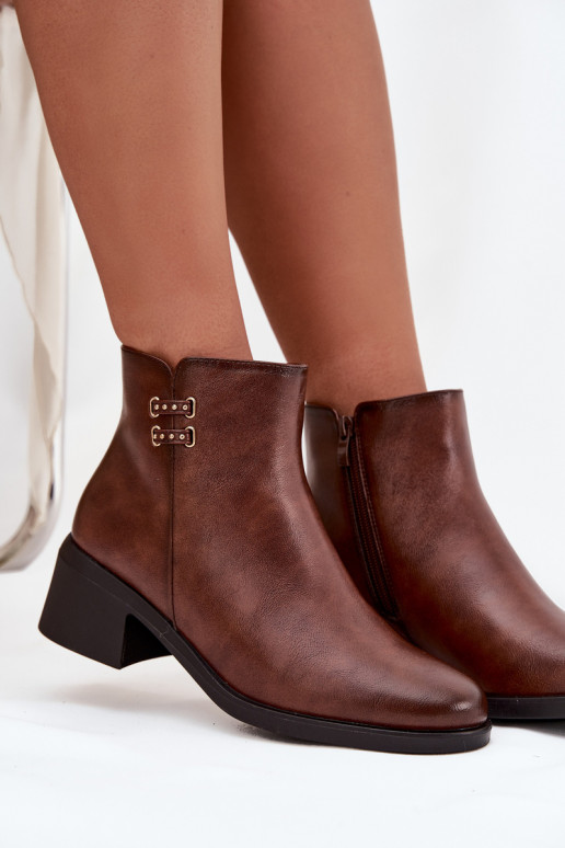 zahriať sa Dámske čižmy Zapnuté Klocku Hnedá farba Delmira