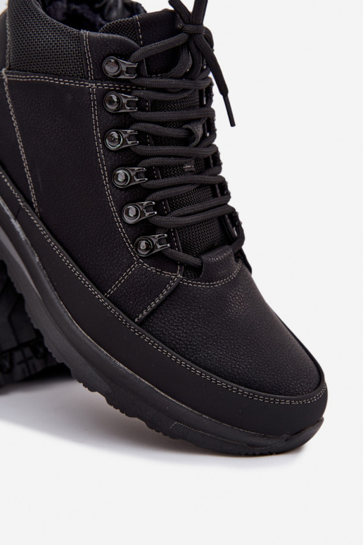 turistické topánky topánky pánske zahriať sa čierna INivelle