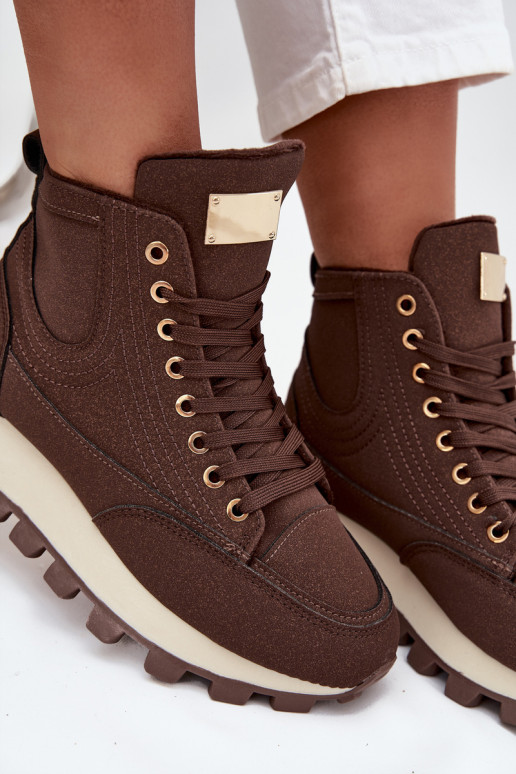 zahriať sa topánky Dámske s platformou Hnedá farba Márivira