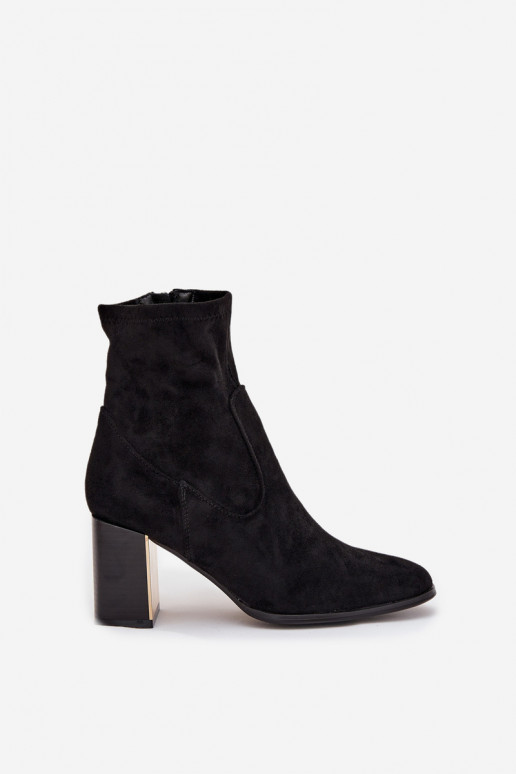 Dámske čižmy Ze zlatej farbym Element zahriať sa čierna Amelisse