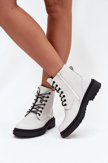 zahriať sa Dámske čižmyZapnutéturalnej Skóry Sergio Leone BT25248-S biela farba 2