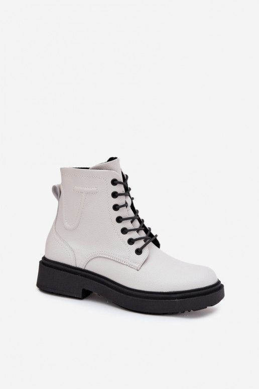 zahriať sa Dámske čižmyZapnutéturalnej Skóry Sergio Leone BT25248-S biela farba