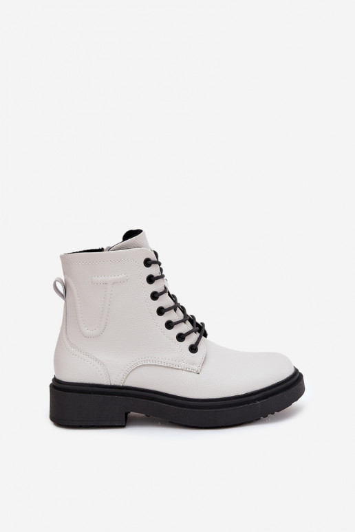 zahriať sa Dámske čižmyZapnutéturalnej Skóry Sergio Leone BT25248-S biela farba