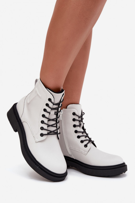 zahriať sa Dámske čižmyZapnutéturalnej Skóry Sergio Leone BT25248-S biela farba