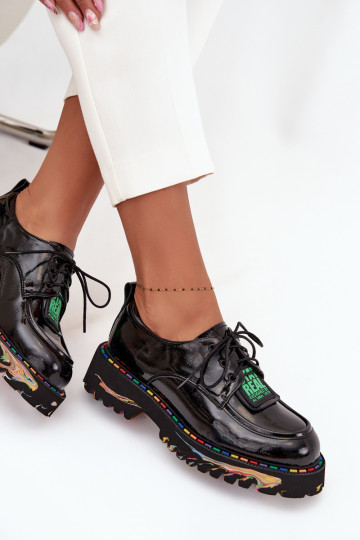 s lakovým efektom Kožené topánky Dámske Artiker 57C0172 čierna