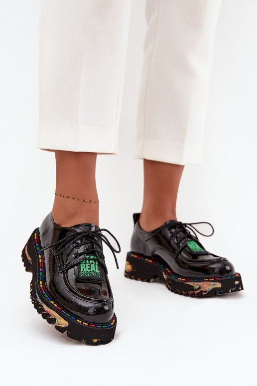 s lakovým efektom Kožené topánky Dámske Artiker 57C0172 čierna