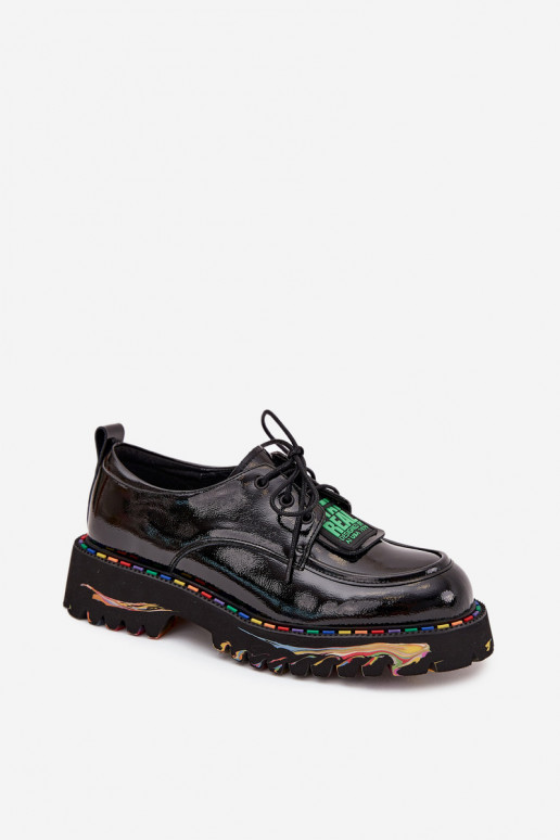 s lakovým efektom Kožené topánky Dámske Artiker 57C0172 čierna