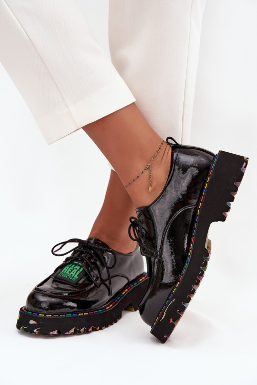 s lakovým efektom Kožené topánky Dámske Artiker 57C0172 čierna