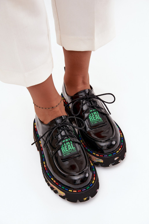 s lakovým efektom Kožené topánky Dámske Artiker 57C0172 čierna