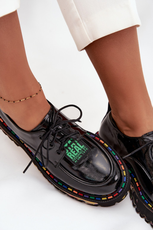 s lakovým efektom Kožené topánky Dámske Artiker 57C0172 čierna