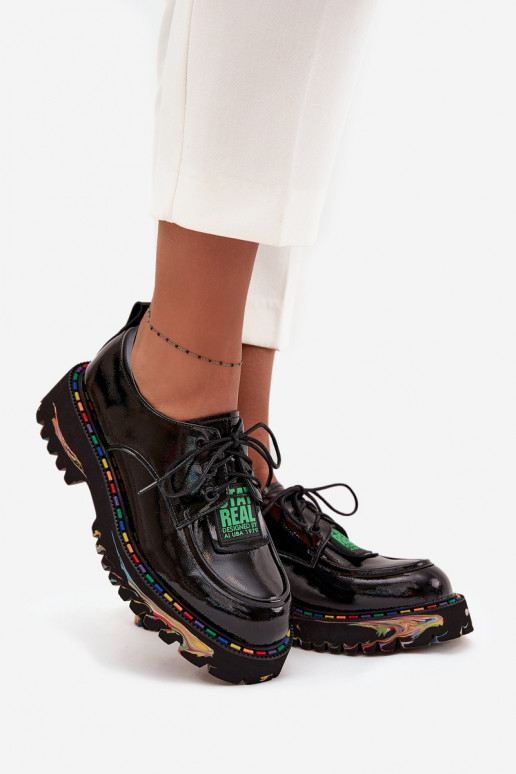 s lakovým efektom Kožené topánky Dámske Artiker 57C0172 čierna