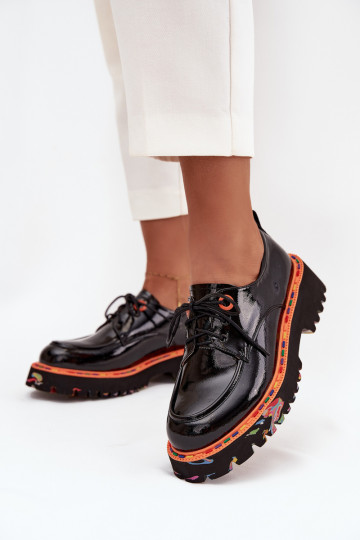 Kožené topánky Dámske s lakovým efektom Artiker 57C0176 čierna