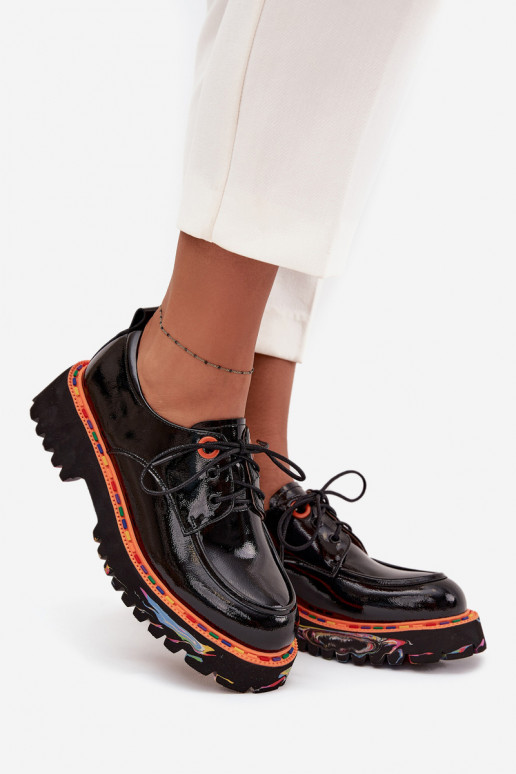 Kožené topánky Dámske s lakovým efektom Artiker 57C0176 čierna