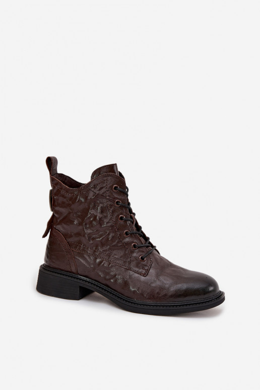 Dámske čižmyZapnutéturalnej Skóry zahriať sa Artiker 57C1005 CzekoladoIne