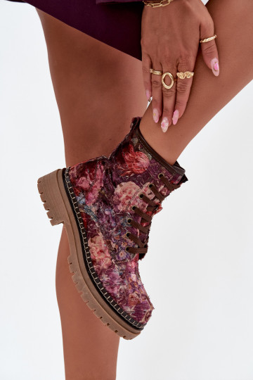 Vzorované Dámske čižmy zahriať sa Artiker 57C1055 bordová