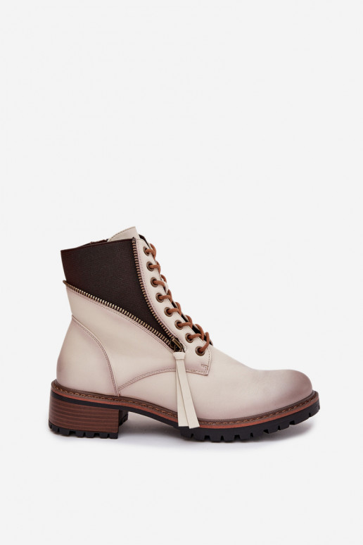 Dámske čižmy zahriať sa Zapnuté Klocku Vinceza 58559 béžová