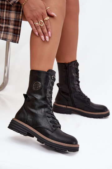 Pracovné členkové topánky Dámske S Ornatem Detalem zahriať sa čierna Dorialine