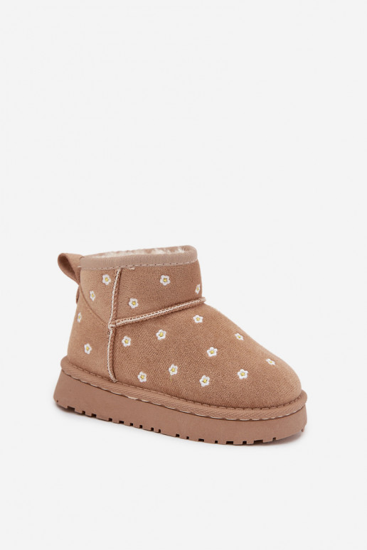 Snehule deti Ozdobione s kvetinovými motívmiuszkami béžová Gracina