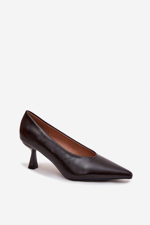 Lakované topánky s tenkými podpätkami v čokoládovej farbe Gavrielle Lakované topánky s tenkými podpätkami v čokoládovej farbe Gavrielle