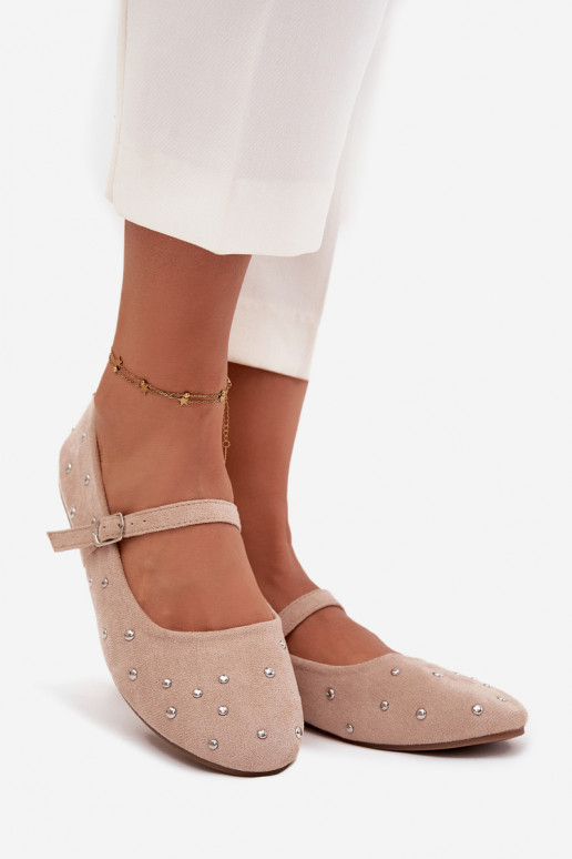 Dizajnované dámske baleríny s remienkami v ružovej farbe Olivisse