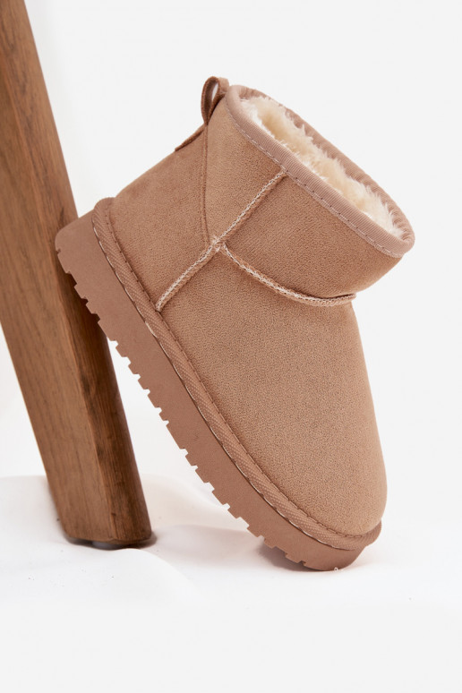 Snehule deti mládež zahriať sa s kožušinou vo vnútri béžová Mireya