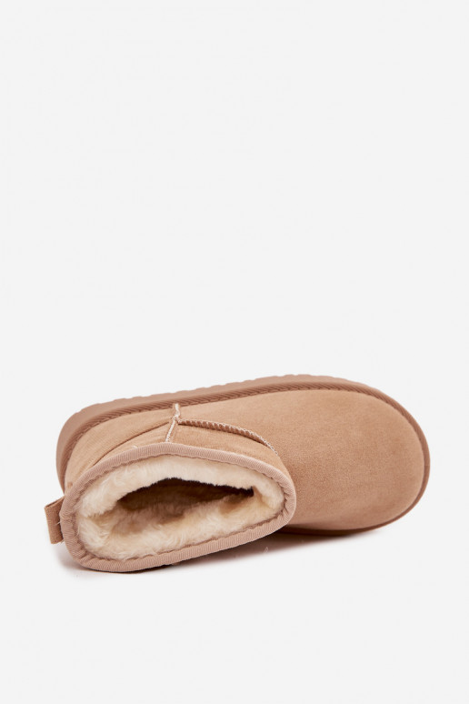 Snehule deti mládež zahriať sa s kožušinou vo vnútri béžová Mireya