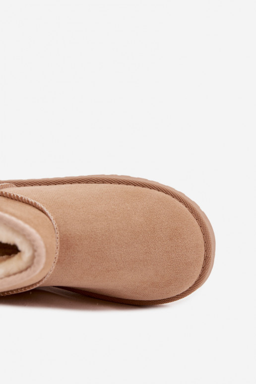 Snehule deti mládež zahriať sa s kožušinou vo vnútri béžová Mireya