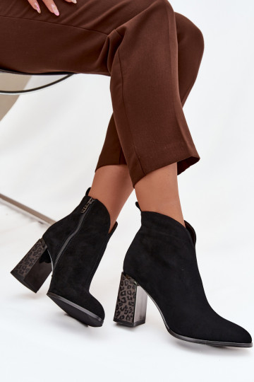 Kožené zo semišu Čižmy s oteplením vo vnútri čierna Zivella