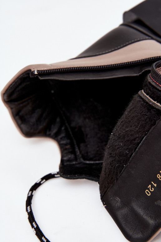 Kožené Dámske čižmy s platformou zahriať sa Artiker 55C0884 béžová Kožené Dámske čižmy s platformou zahriať sa Artiker 55C0884 béžová