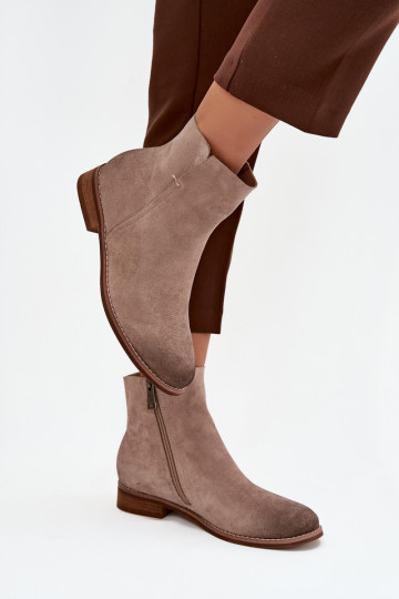 Dámske čižmy so širokými podpätkami Vinceza 39961 béžová