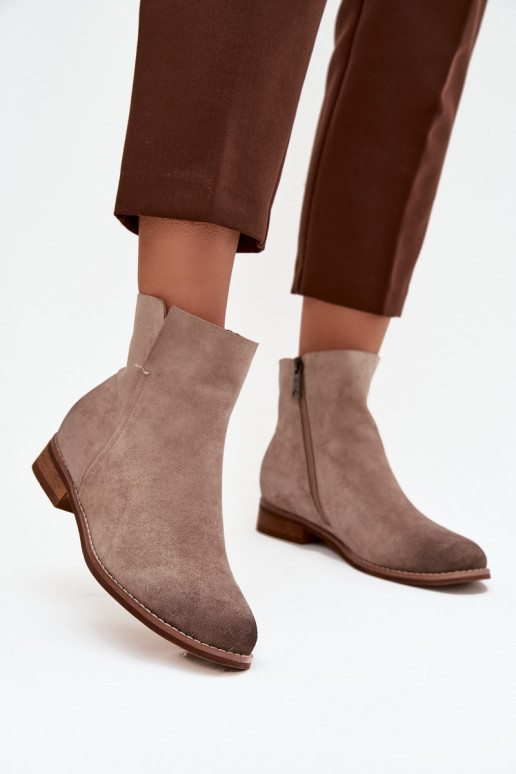 Dámske čižmy so širokými podpätkami Vinceza 39961 béžová