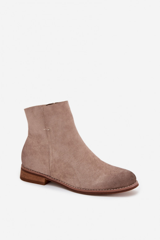 Dámske čižmy so širokými podpätkami Vinceza 39961 béžová