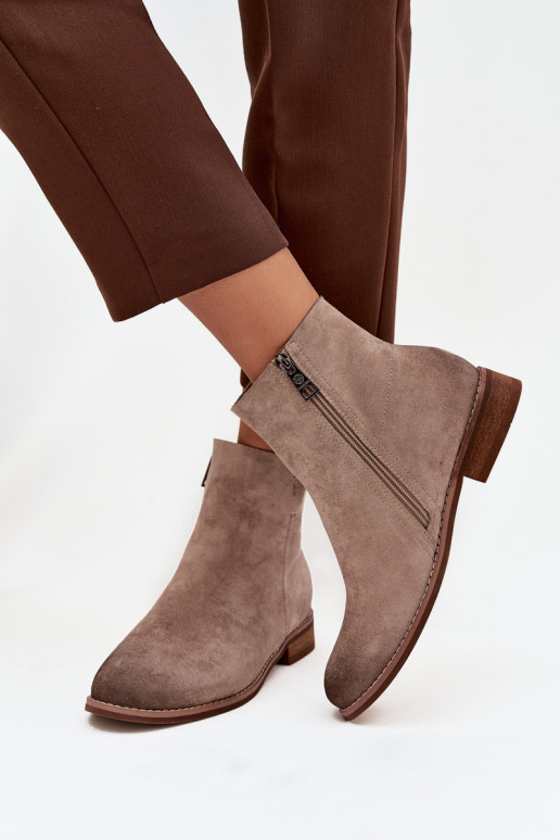 Dámske čižmy so širokými podpätkami Vinceza 39961 béžová