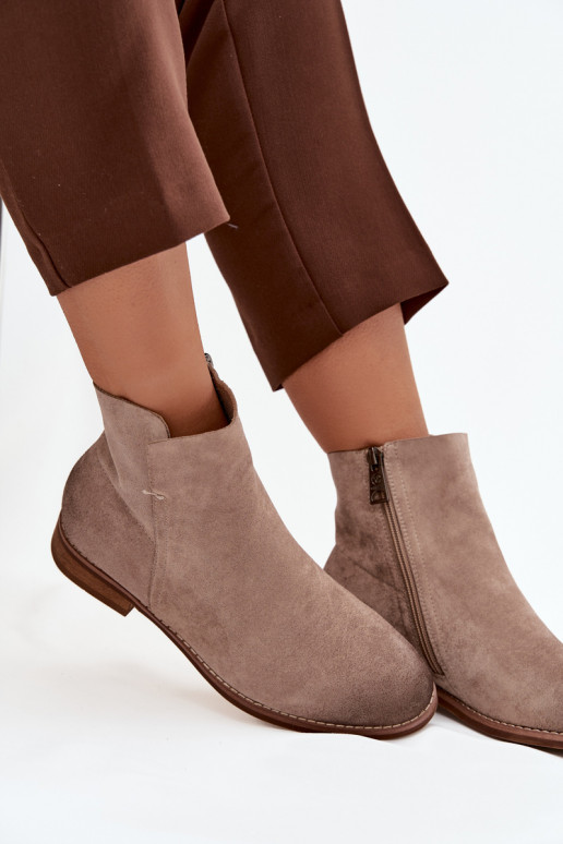 Dámske čižmy so širokými podpätkami Vinceza 39961 béžová