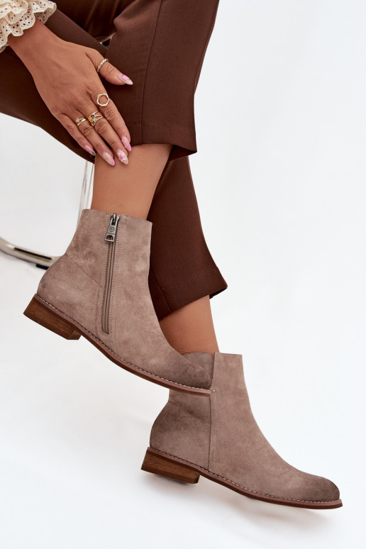 Dámske čižmy so širokými podpätkami Vinceza 39961 béžová