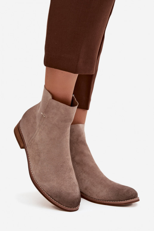 Dámske čižmy so širokými podpätkami Vinceza 39961 béžová