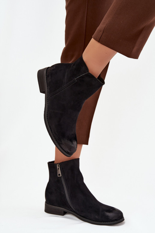 Dámske čižmy so širokými podpätkami Vinceza 39961 čierna