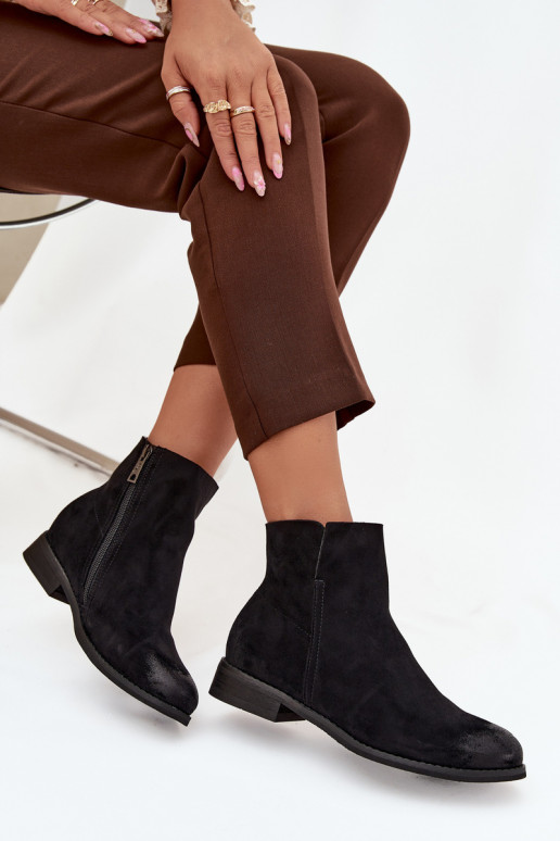 Dámske čižmy so širokými podpätkami Vinceza 39961 čierna