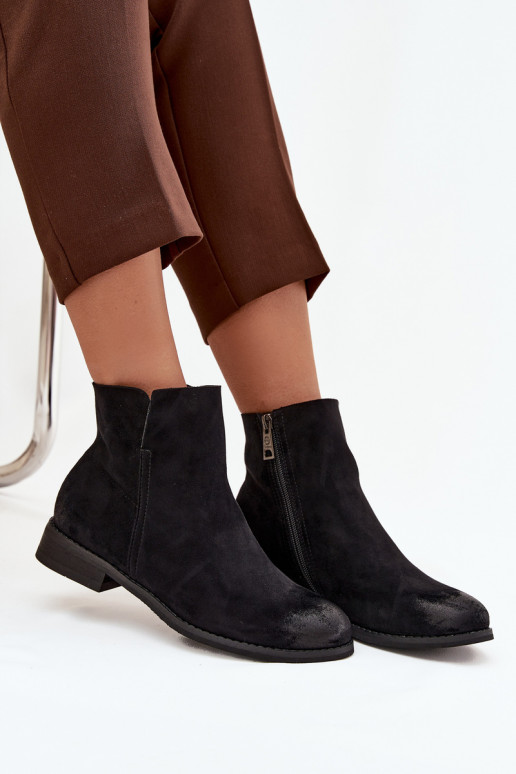 Dámske čižmy so širokými podpätkami Vinceza 39961 čierna