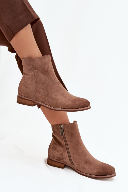 Dámske čižmy so širokými podpätkami Vinceza 39961 Hnedá farba