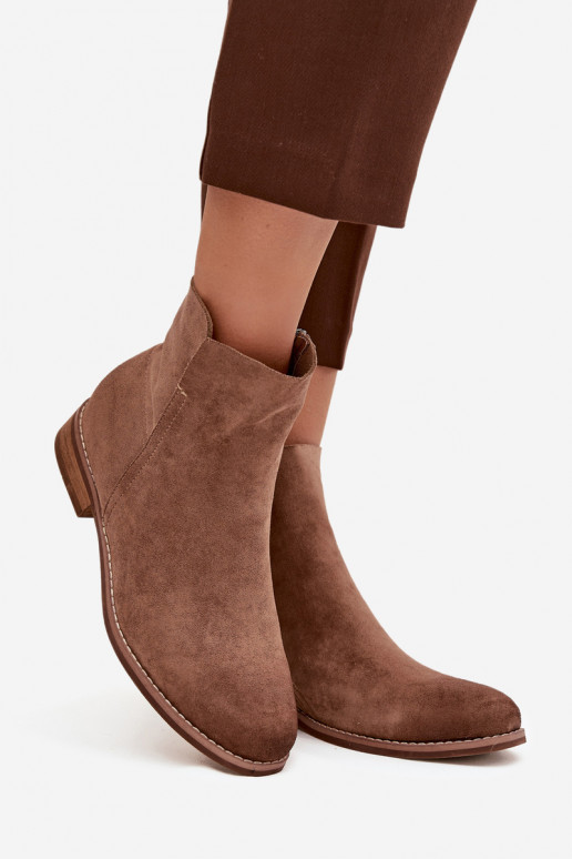 Dámske čižmy so širokými podpätkami Vinceza 39961 Hnedá farba