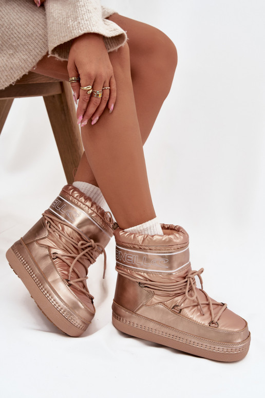 Snehule Dámske so štýlovými detailmi O'NEILL LISA INOMEN HIGH 90253012.99U zlatej farby