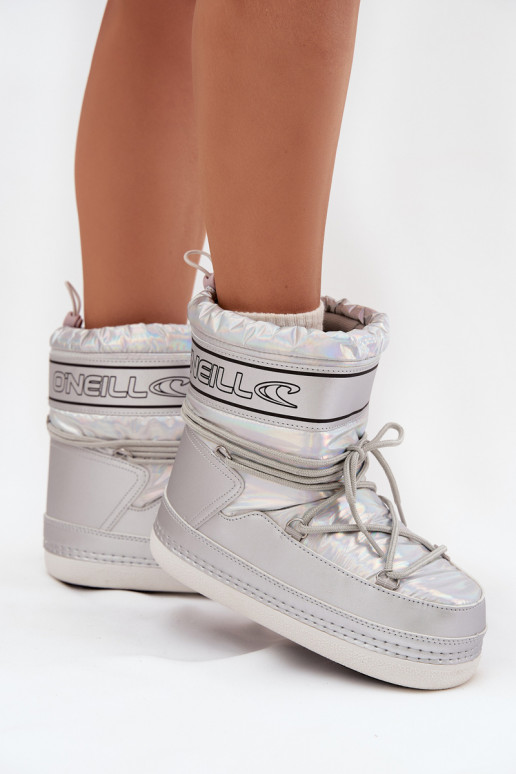 Snehule Dámske so štýlovými detailmi O'NEILL LISA INOMEN HIGH 90253012.99S strieborná farba