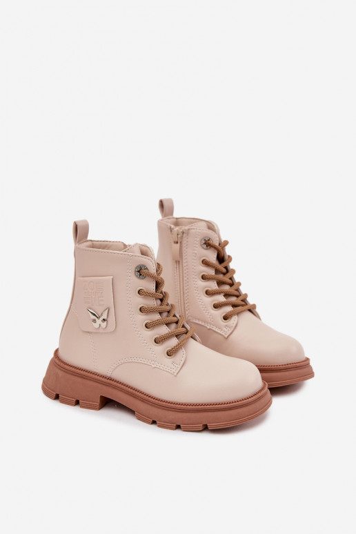 zahriať sa Čižmy deti Zapnuté Hrad béžová Alverina