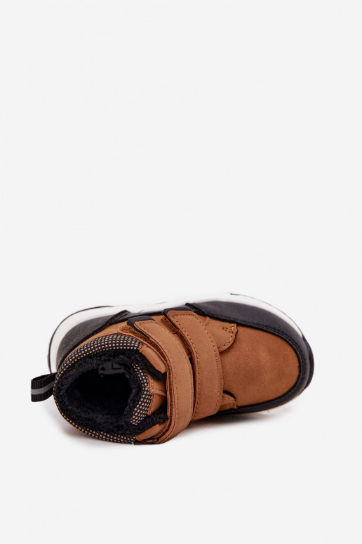 zahriať sa deti Zimné čižmy s lepiacimi spojkami Hnedá farba Nolivine