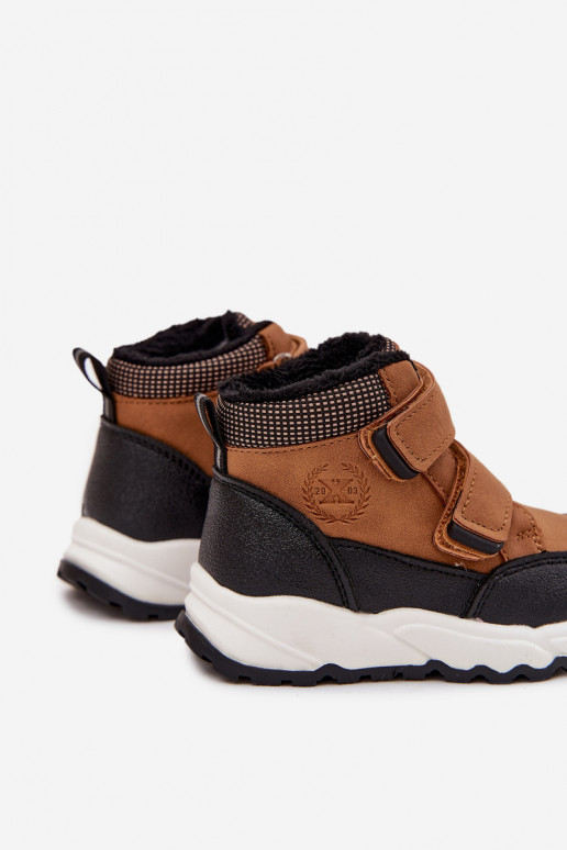 zahriať sa deti Zimné čižmy s lepiacimi spojkami Hnedá farba Nolivine