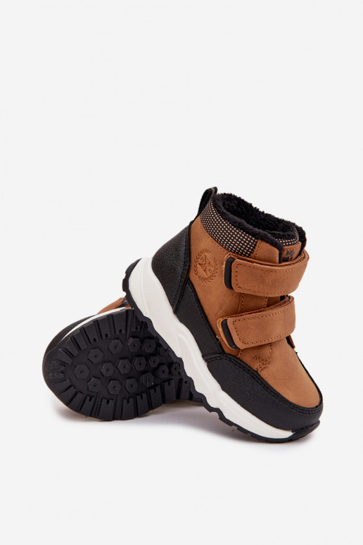 zahriať sa deti Zimné čižmy s lepiacimi spojkami Hnedá farba Nolivine